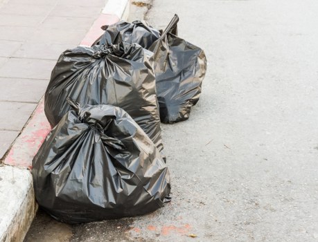Construction site with organized waste clearance
