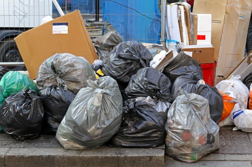 Waste removal truck adhering to legal regulations
